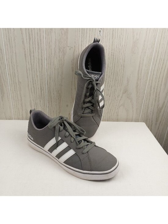adidas Other - Salty Adidas VS Pace Trainers Gray Men's 10 US white strip low top tie shoe READ